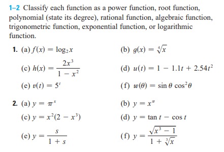 Answered 1 2 Classify Each Function As A Power Bartleby