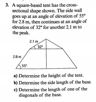 Answered 3 A Square Based Tent Has The Cross Bartleby