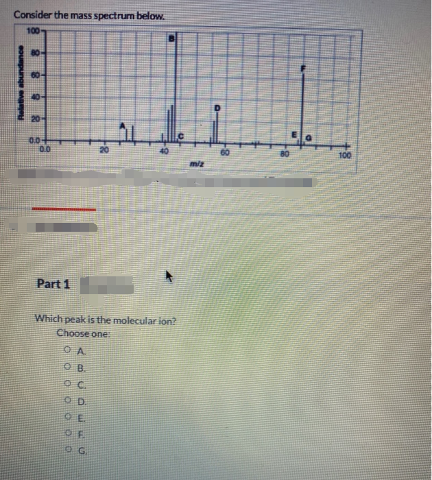 Answered Consider The Mass Spectrum Below 100 Bartleby