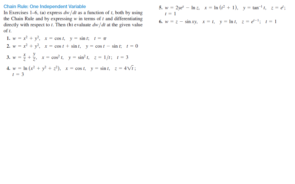 Answered Chain Rule One Independent Variable In Bartleby