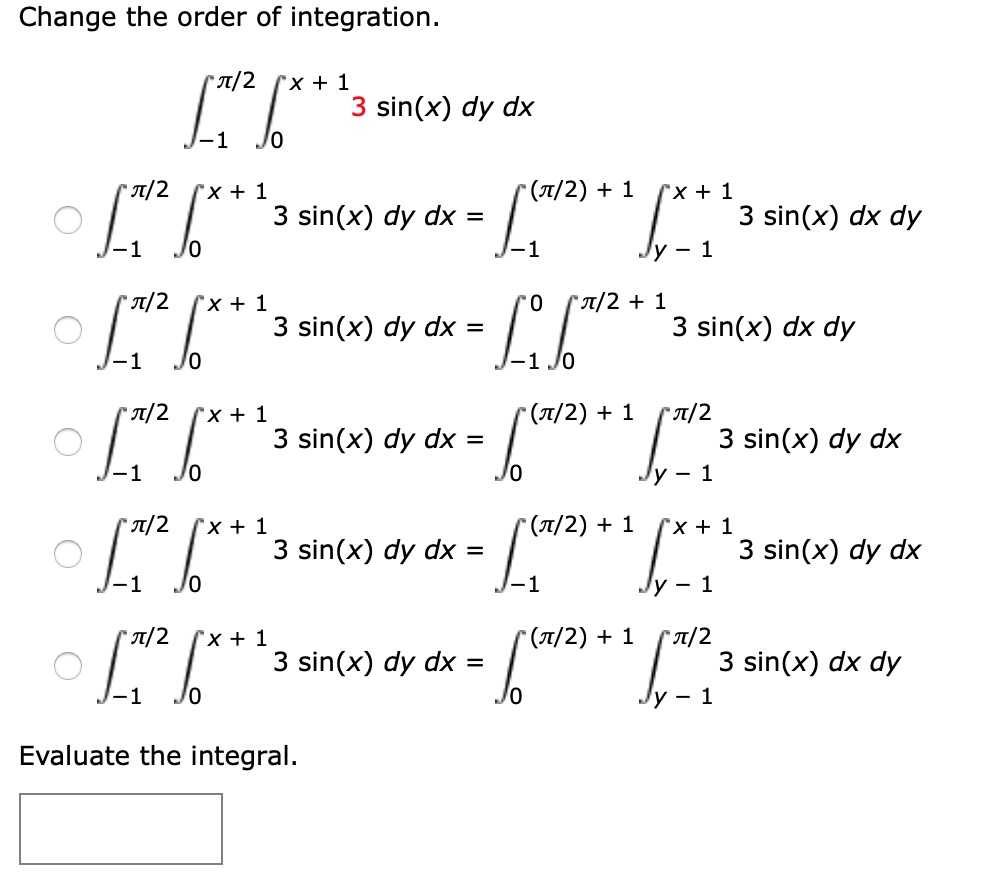 Answered Change The Order Of Integration A 2 X Bartleby