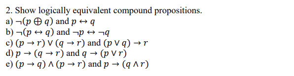 Answered 2 Show Logically Equivalent Compound Bartleby