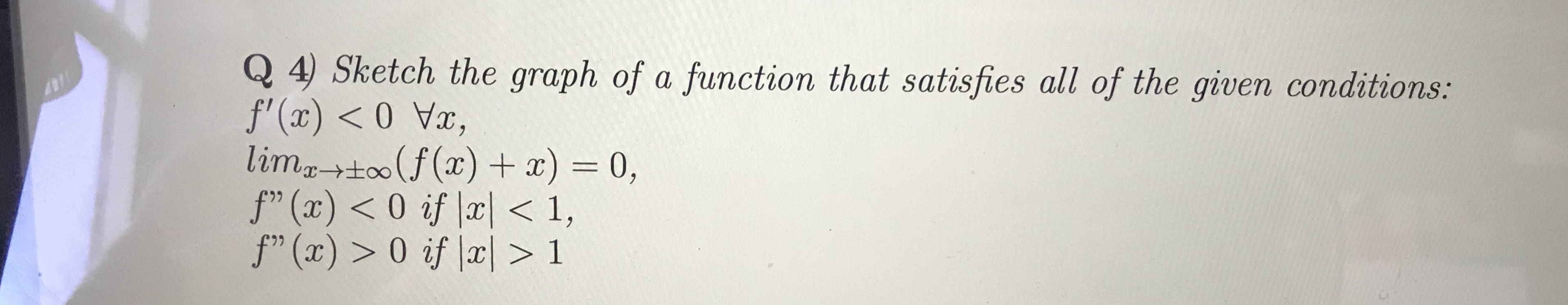 Answered Q 4 Sketch The Graph Of A Function That Bartleby