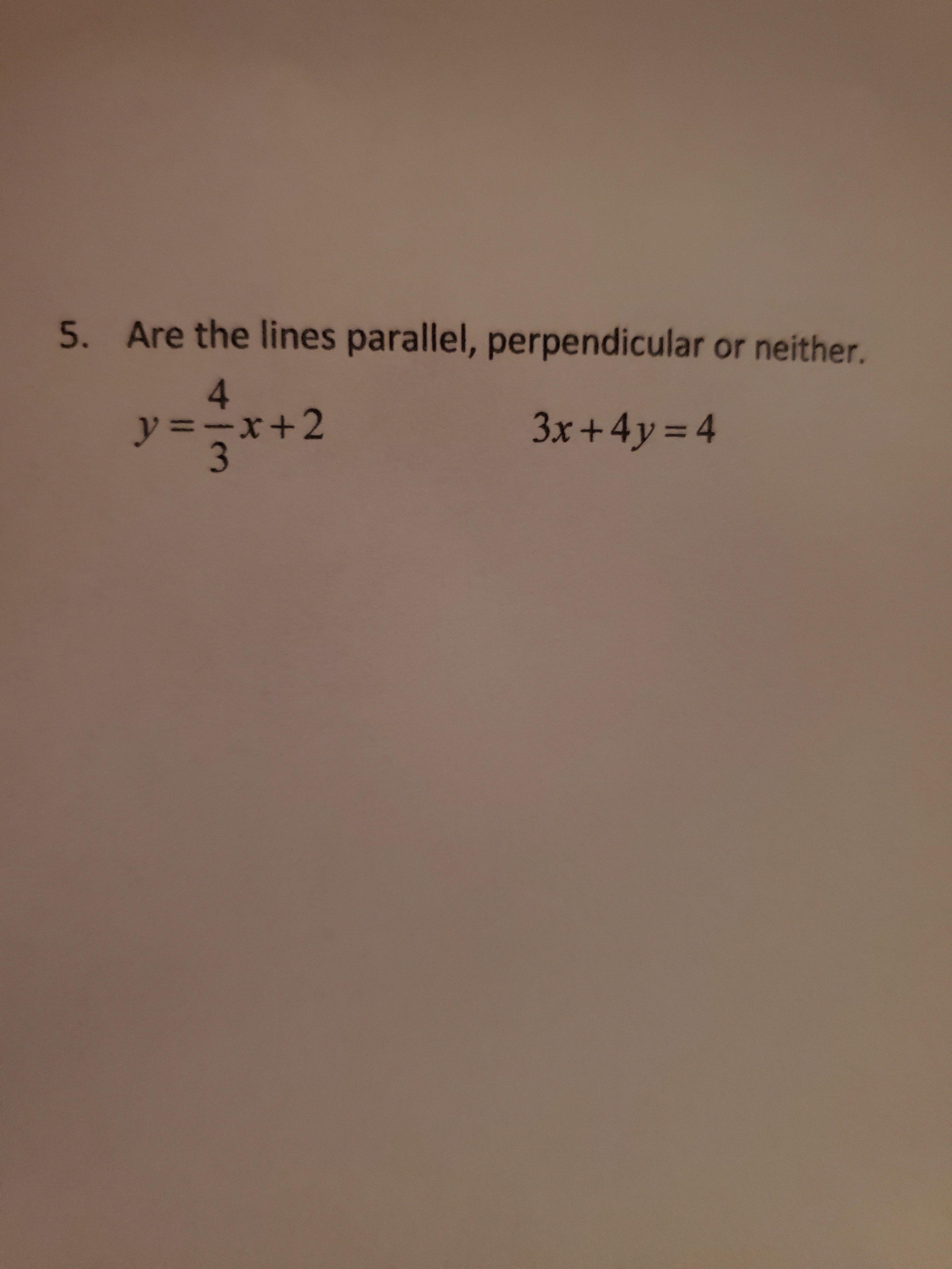 Answered Are The Lines Parallel Perpendicular Bartleby