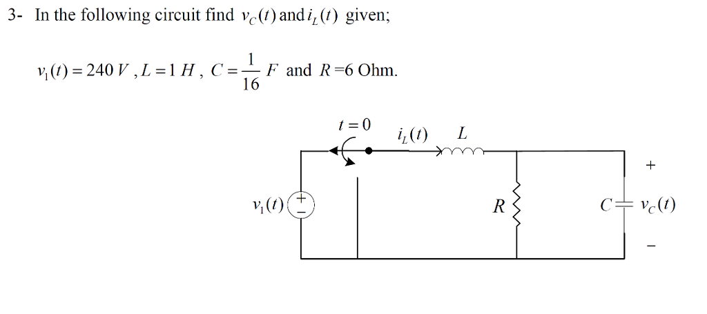 Answered 3 In The Following Circuit Find Vc T Bartleby