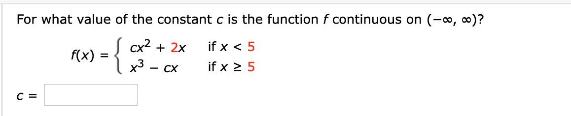 Answered: For What Value Of The Constant C Is The… 