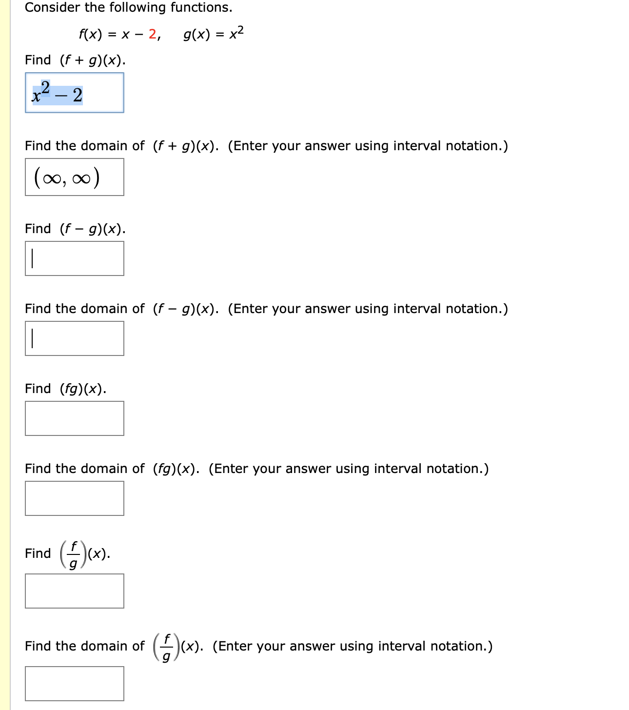 Answered Consider The Following Functions F X Bartleby