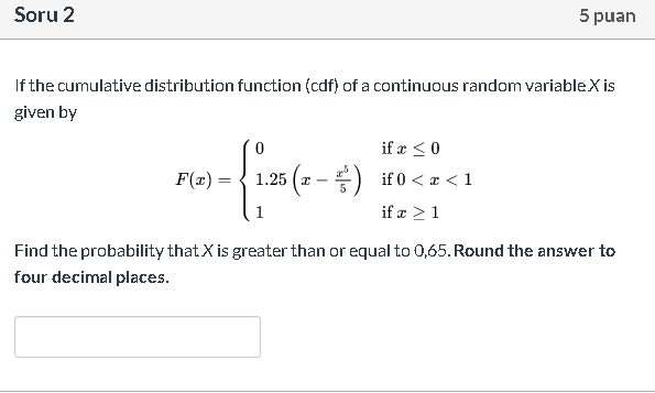 Answered If The Cumulative Distribution Function Bartleby