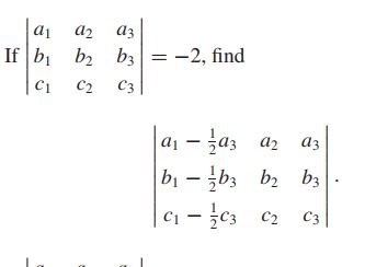 Answered: a1 a2 az If b b2 b3 = -2, find C1 C2 C3… | bartleby