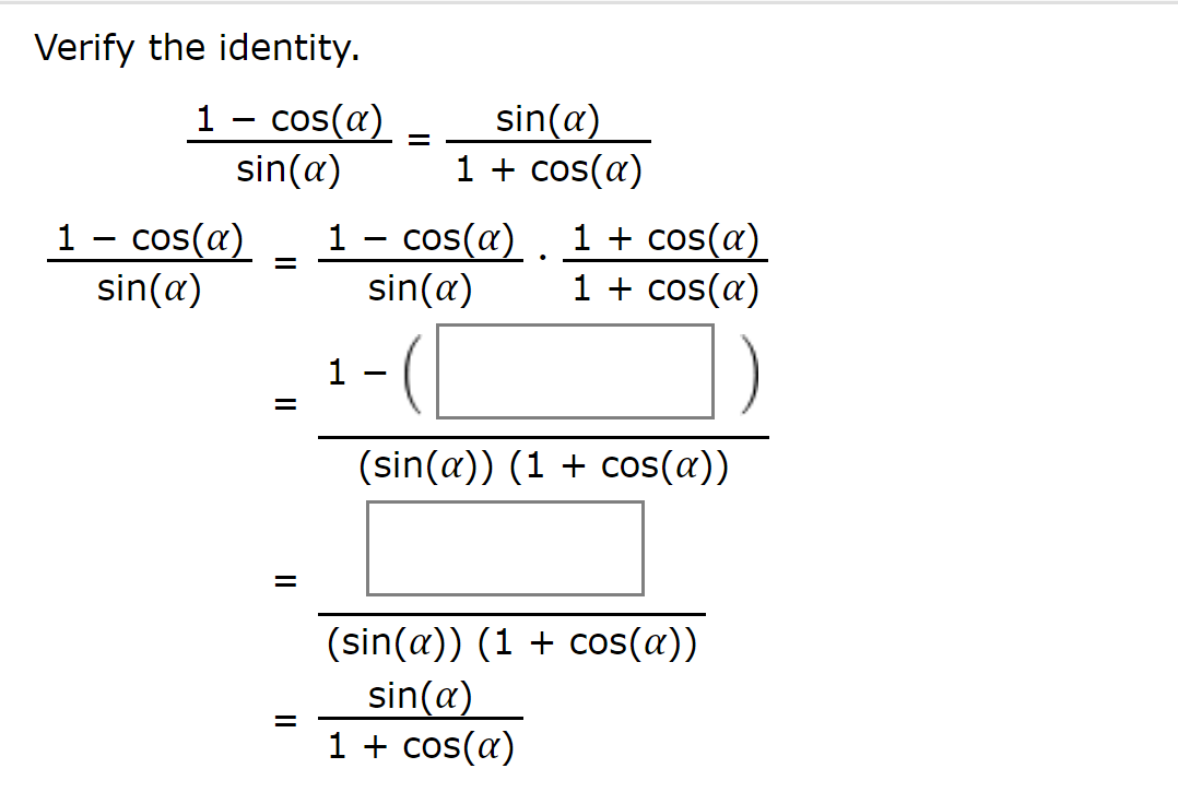 Answered Verify The Identity 1 Cos A Sin A … Bartleby