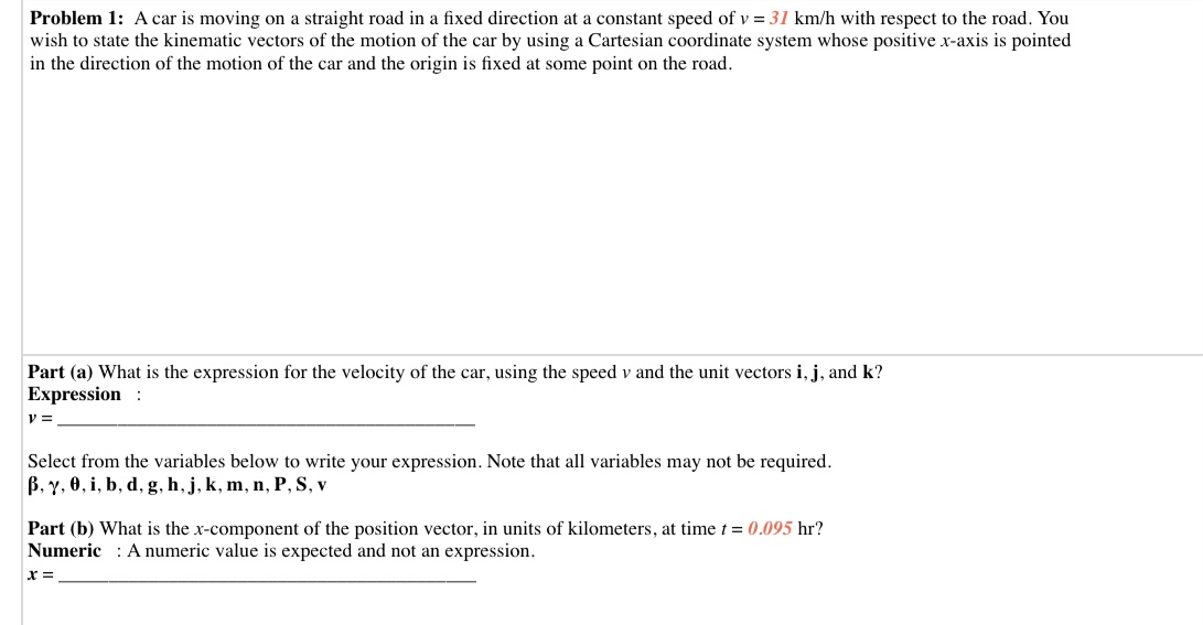 Answered Problem 1 A Car Is Moving On A Bartleby