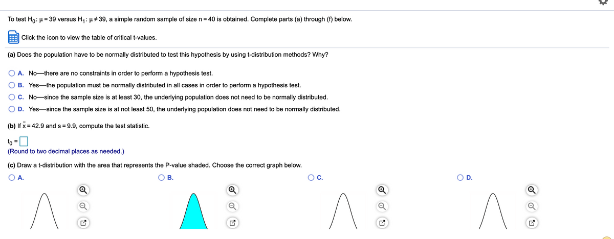 Answered To Test Ho U 39 Versus H µ 39 A Bartleby