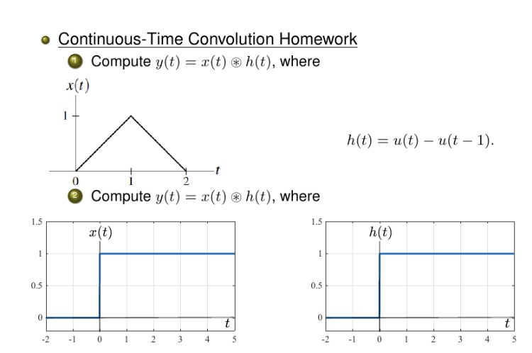 Answered O Continuous Time Convolution Homework Bartleby