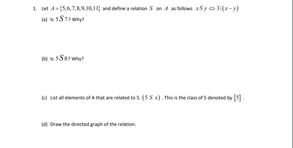 Answered Let A 5 6 7 8 9 10 11 And Define A Bartleby