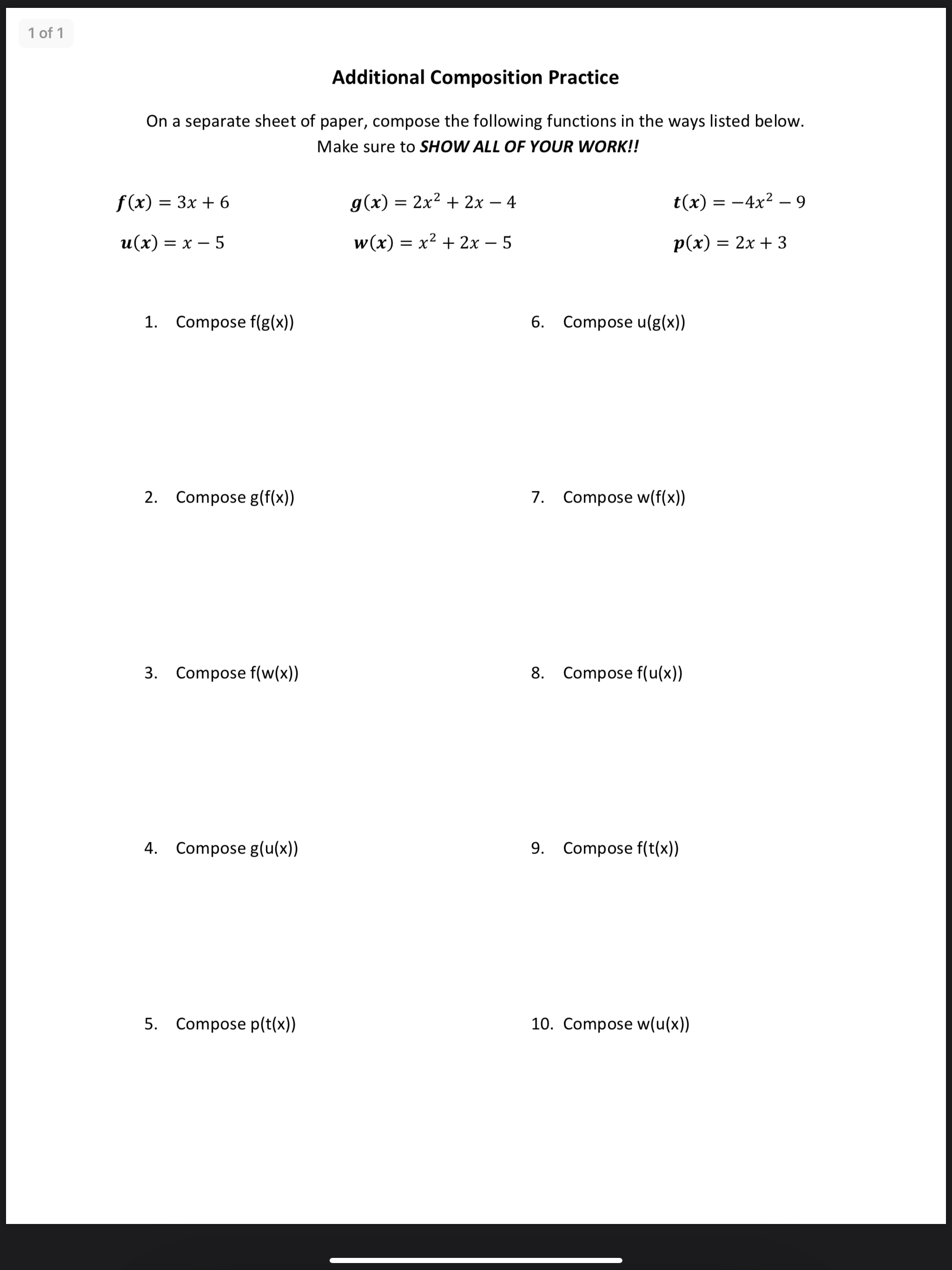 Answered F X 3x 6 G X 2x2 2x 4 Bartleby