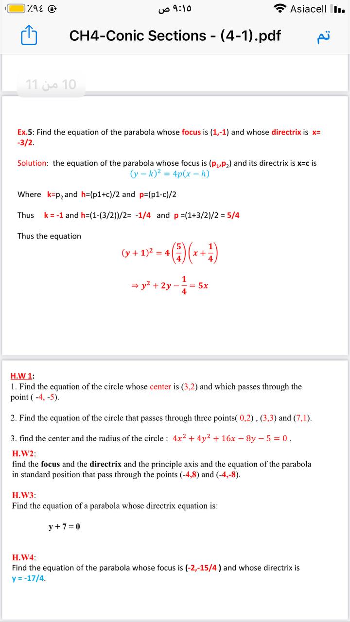 Answered Ex 5 Find The Equation Of The Parabola Bartleby