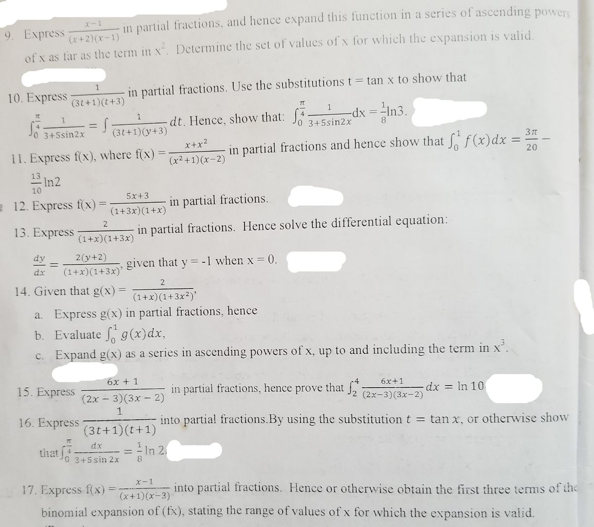 Answered X 1 9 Express In Partial Fractions Bartleby