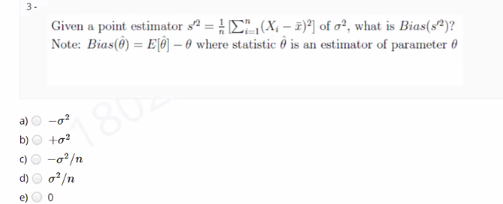 Answered 3 Given A Point Estimator S2 E X Bartleby