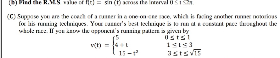 Answered B Find The R M S Value Of F T Sin Bartleby