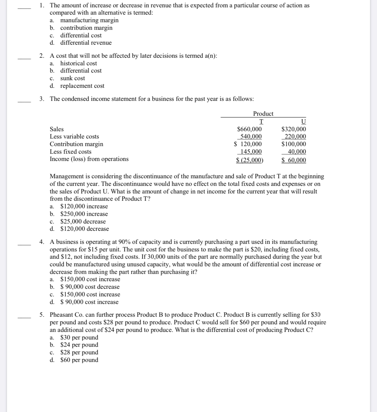 Answered: 1. The amount of increase or decrease… | bartleby