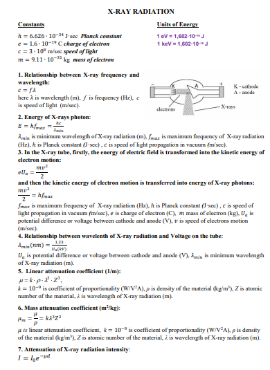 Answered X Ray Radiation Constants Units Of Bartleby