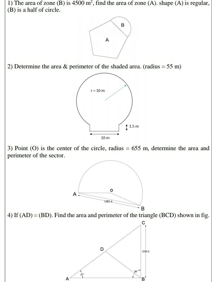 Answered 1 The Area Of Zone B Is 4500 M2 Bartleby