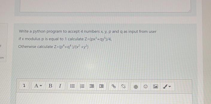 Answered Write A Python Program To Accept 4 Bartleby