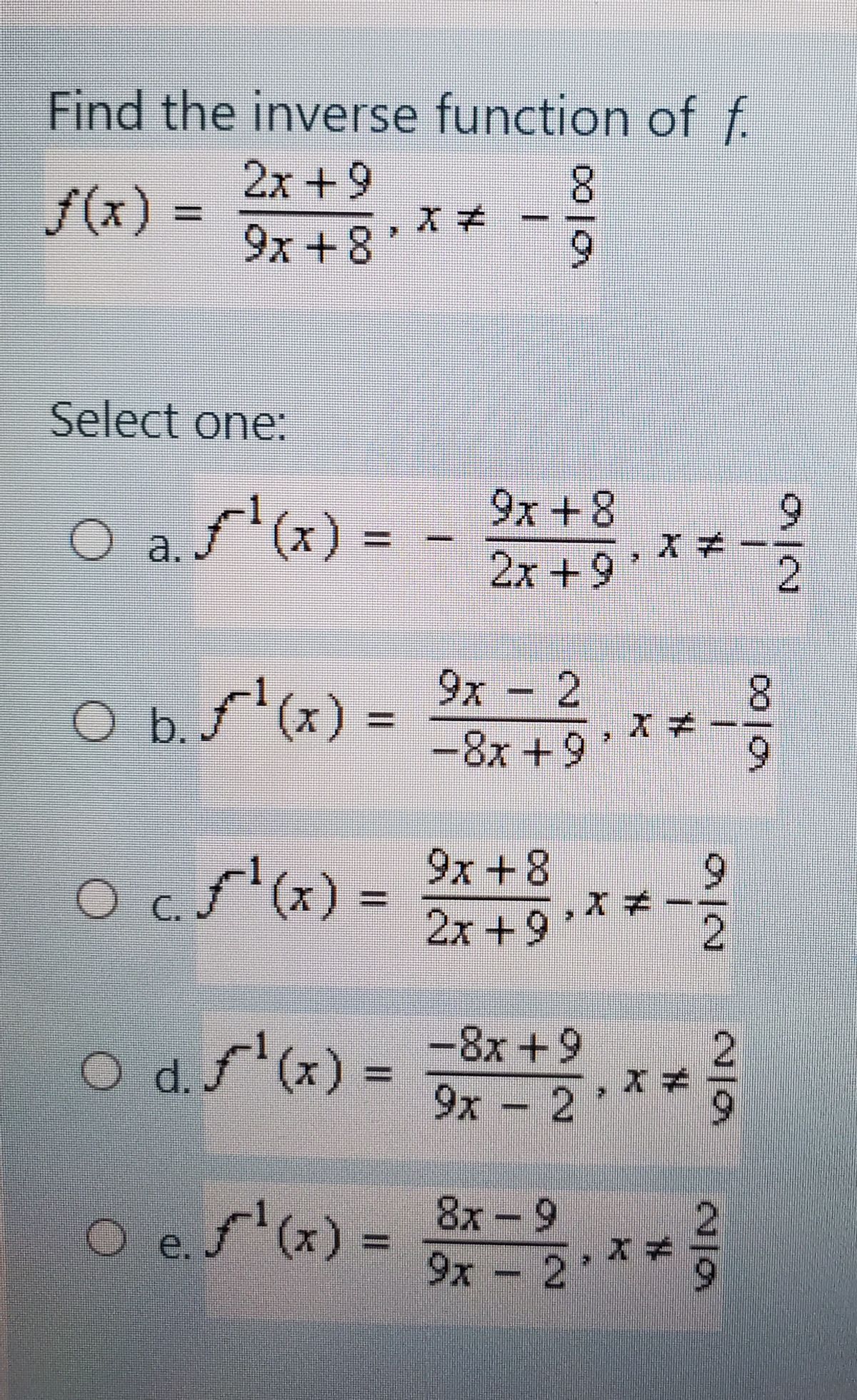 answered-find-the-inverse-function-of-f-2x-9-bartleby