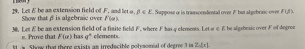 Answered 9 Let E Be An Extension Field Of F Bartleby