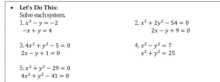 Answered Solve Each System 1 X2 Y 2 X Y Bartleby