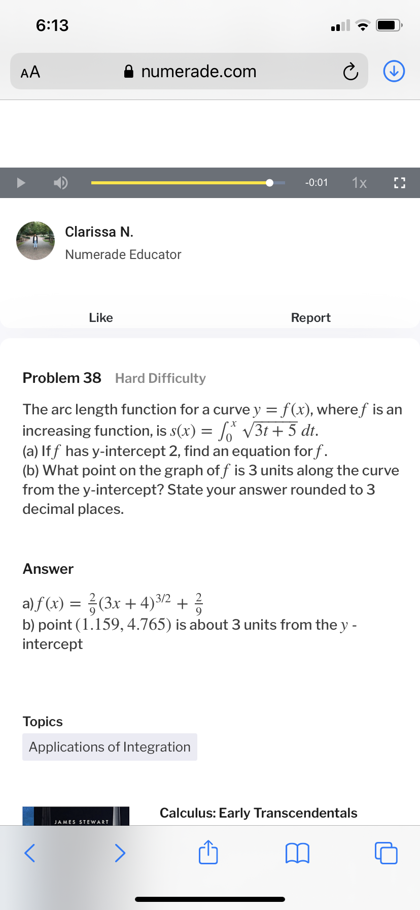 Answered The Arc Length Function For A Curve Y Bartleby