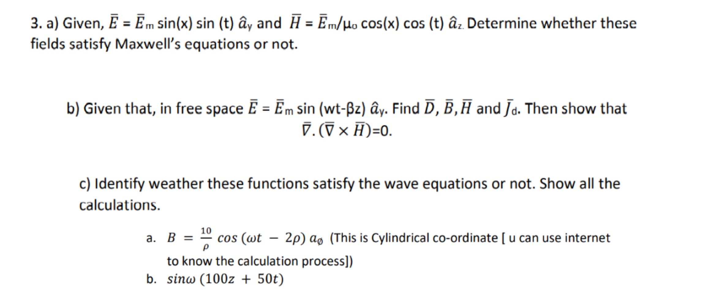 Answered 3 A Given E Em Sin X Sin T ấy Bartleby