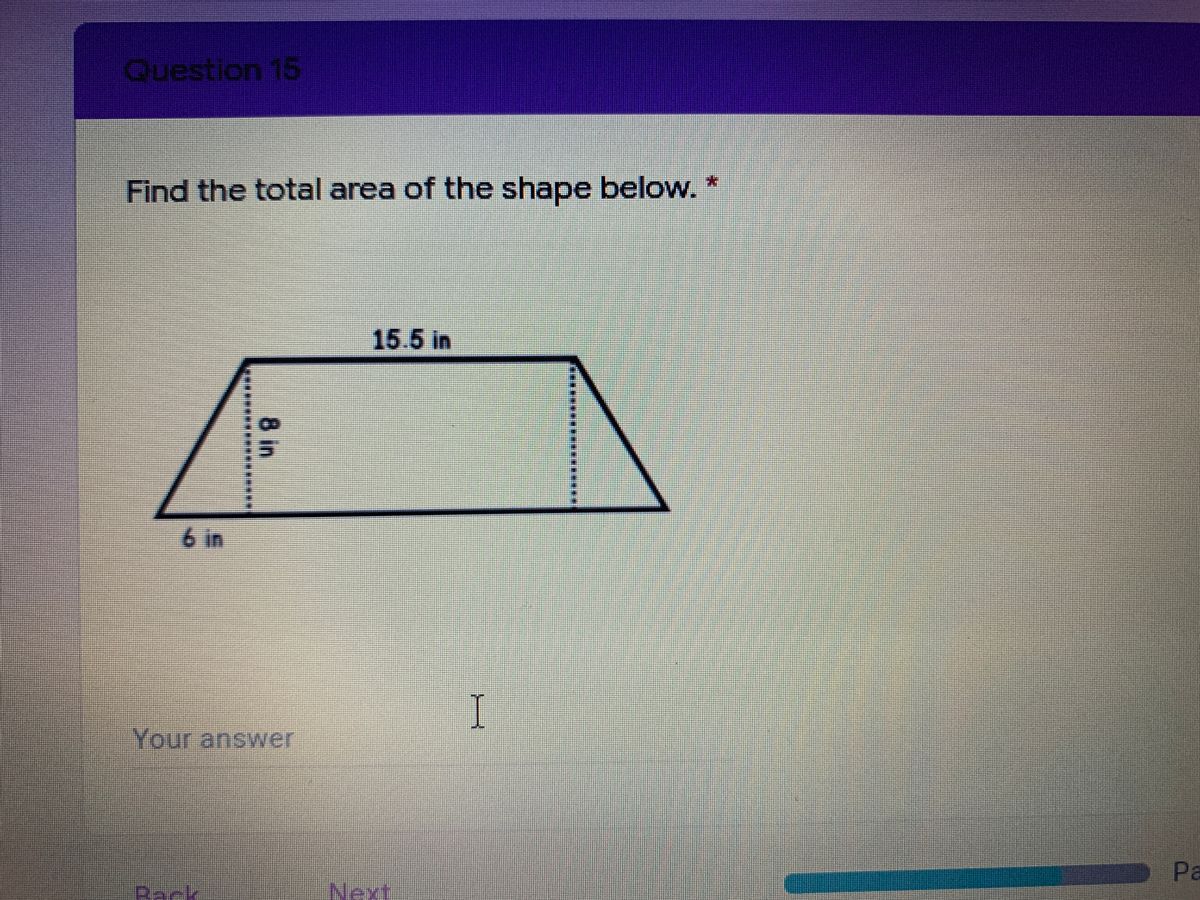 Answered: Find the total area of the shape below.… | bartleby