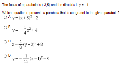 Answered The Focus Of A Parabola Is 3 5 And Bartleby