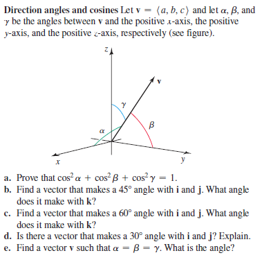 Answered Direction Angles And Cosines Let V Bartleby