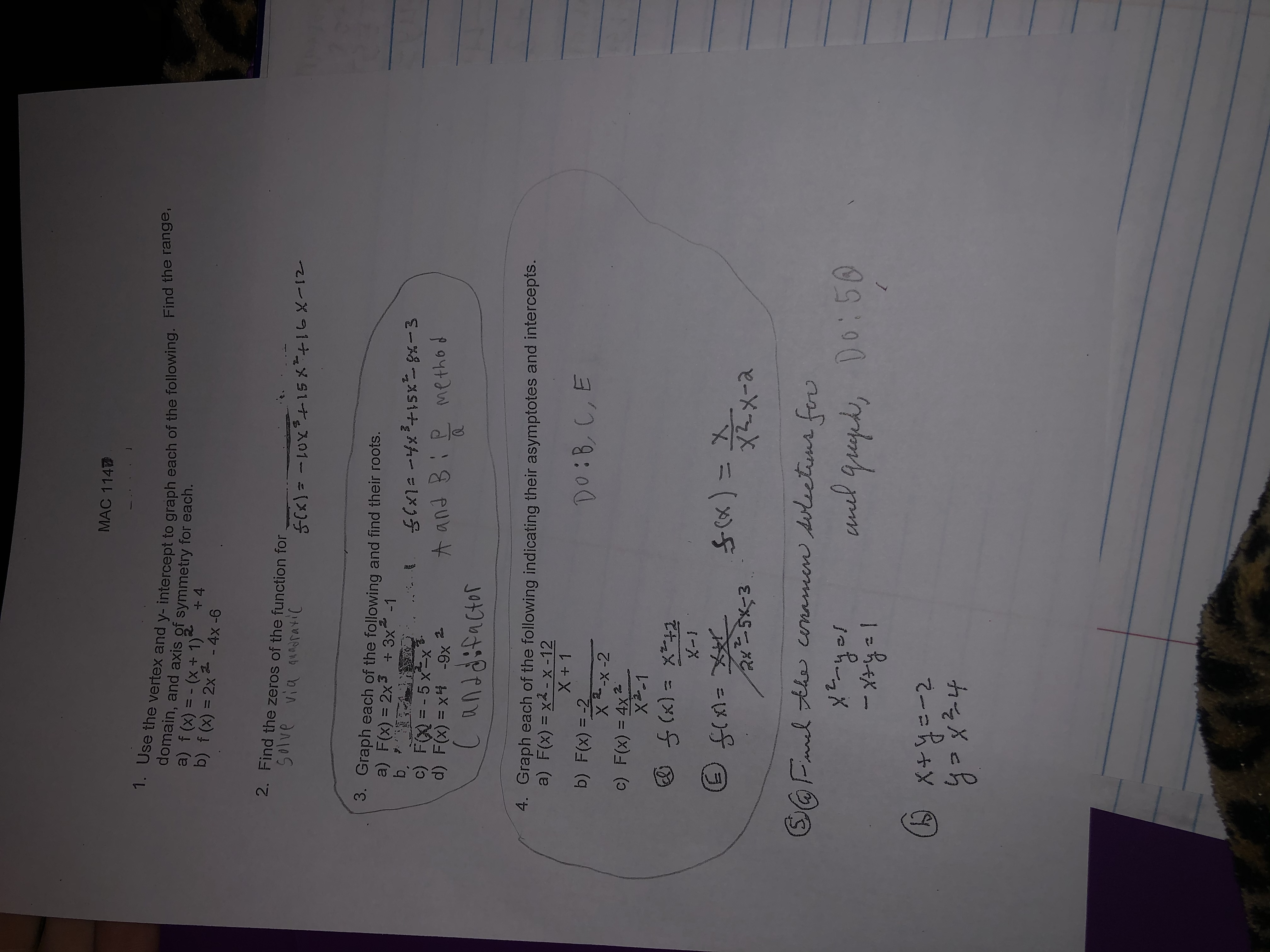 Answered Mac 114 1 Use The Vertex And Y Bartleby