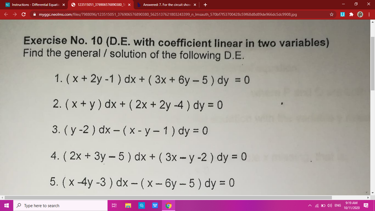 Answered 5 X 4y 3 Dx X 6y 5 Dy Bartleby