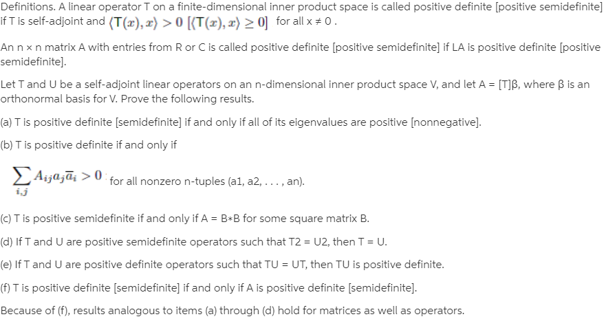 Definitions A Linear Operator T On A Bartleby