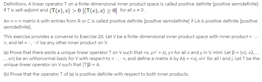 Definitions A Linear Operator T On A Bartleby