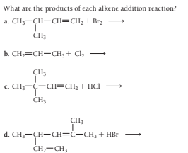 Answered What Are The Products Of Each Alkene Bartleby