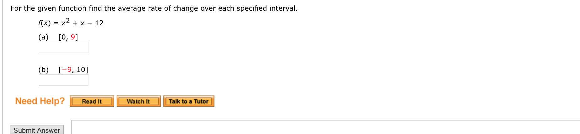 Answered: For the given function find the average… | bartleby