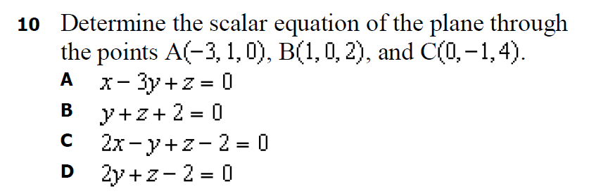 Answered: Determine the scalar equation of the… | bartleby