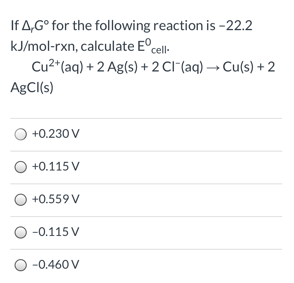 Answered If A G For The Following Reaction Is Bartleby