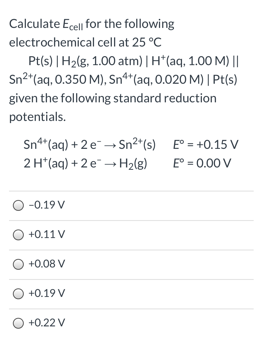 Answered Calculate Ecell For The Following Bartleby