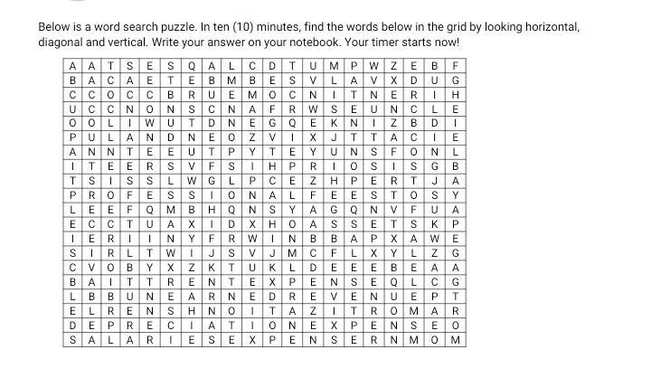Answered Below Is A Word Search Puzzle In Ten Bartleby
