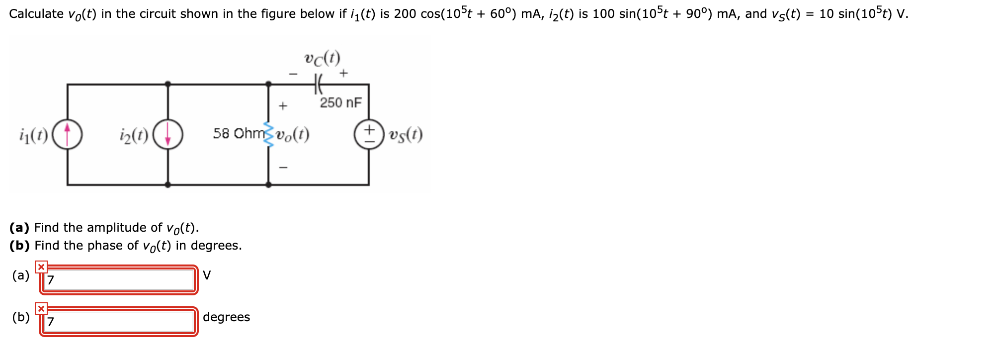 Answered Calculate Vo T In The Circuit Shown In Bartleby