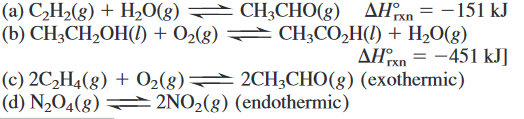 Answered: (a) C,H2(g) + H20(g) CH3CHO(g) AHxn =… | bartleby