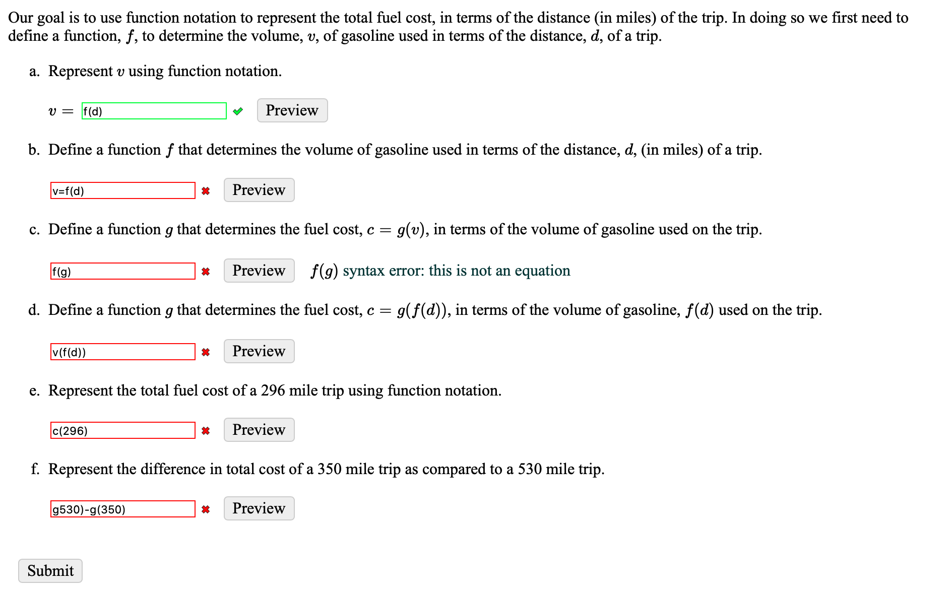 Answered Our Goal Is To Use Function Notation To Bartleby