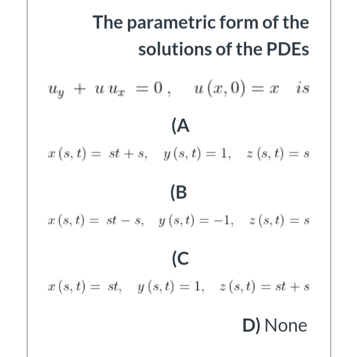 Answered The Parametric Form Of The Solutions Of Bartleby