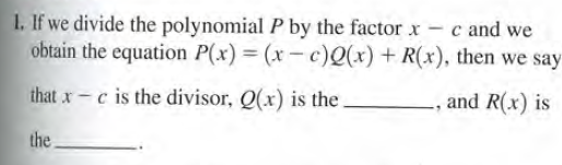 Answered 1 If We Divide The Polynomial P By The Bartleby